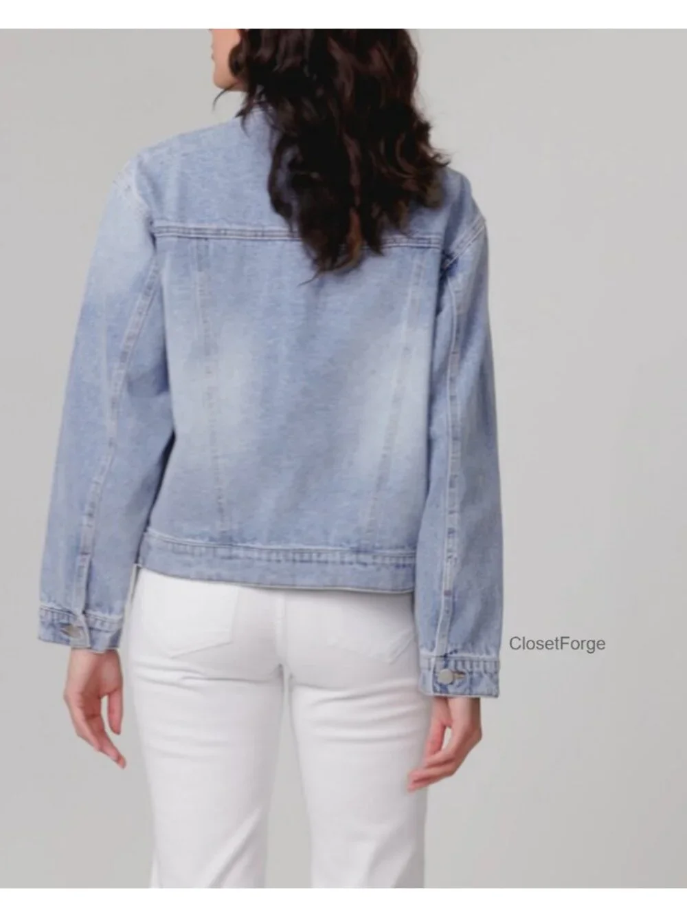Lightweight Utility Denim Jacket with Button Closure